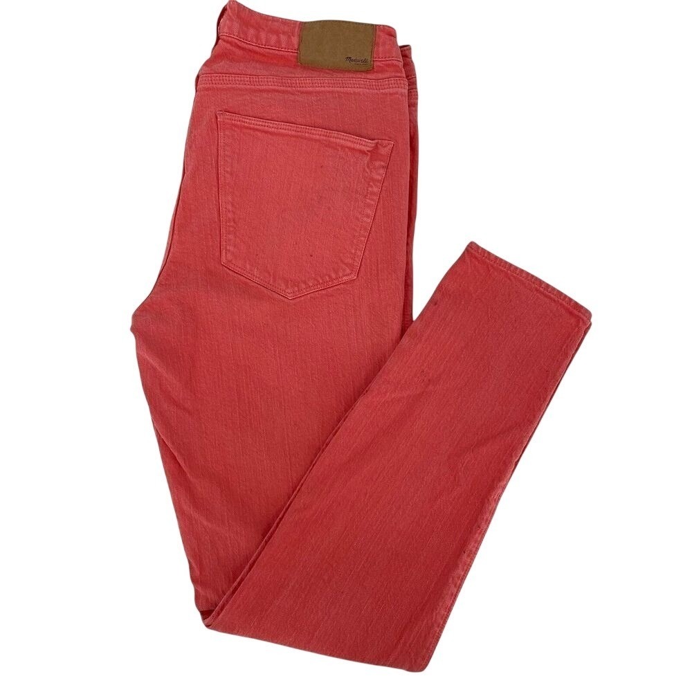 Madewell Women 27 Skinny Ankle Jeans Coral Pink Stretch Denim Mid Rise Pants - Picture 4 of 9